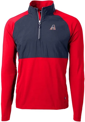 Cutter and Buck Arizona Diamondbacks Mens Red Americana Adapt Eco Hybrid Long Sleeve Qtr Zip Pul..