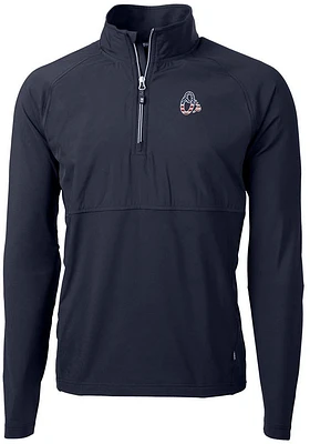Cutter and Buck Baltimore Orioles Mens Navy Blue Americana Adapt Eco Hybrid Long Sleeve Qtr Zip ..