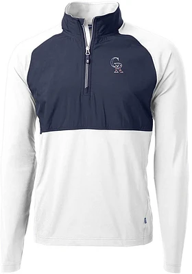 Cutter and Buck Colorado Rockies Mens White Americana Adapt Eco Hybrid Long Sleeve Qtr Zip Pullo..