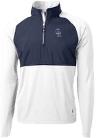 Cutter and Buck Colorado Rockies Mens White Americana Adapt Eco Hybrid Long Sleeve Qtr Zip Pullo..