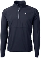 Cutter and Buck Houston Astros Mens Navy Blue Americana Adapt Eco Hybrid Long Sleeve Qtr Zip Pul..