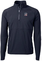 Cutter and Buck New York Yankees Mens Navy Blue Americana Adapt Eco Hybrid Long Sleeve Qtr Zip P..