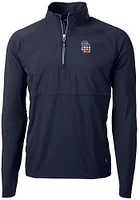 Cutter and Buck San Diego Padres Mens Navy Blue Americana Adapt Eco Hybrid Long Sleeve Qtr Zip P..