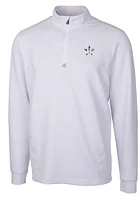 Cutter and Buck Houston Astros Mens White Americana Traverse Long Sleeve Qtr Zip Pullover