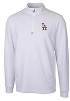Cutter and Buck Los Angeles Dodgers Mens White Americana Traverse Long Sleeve Qtr Zip Pullover