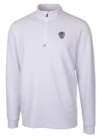 Cutter and Buck Milwaukee Brewers Mens White Americana Traverse Long Sleeve Qtr Zip Pullover