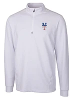Cutter and Buck New York Mets Mens White Americana Traverse Long Sleeve Qtr Zip Pullover