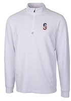 Cutter and Buck Seattle Mariners Mens White Americana Traverse Long Sleeve Qtr Zip Pullover