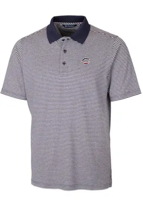 Cutter and Buck Cincinnati Reds Mens Navy Blue Forge Tonal Stripe Short Sleeve Polo