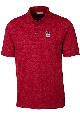 Cutter and Buck St Louis Cardinals Mens Red Americana Advantage Space Dye Short Sleeve Polo