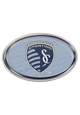 Sporting Kansas City Light Blue Domed Oval Car Emblem - Light Blue