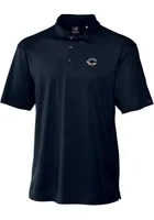 Cutter and Buck Cincinnati Reds Mens Navy Blue Drytec Genre Textured Short Sleeve Polo