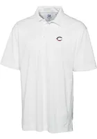 Cutter and Buck Cincinnati Reds Mens White Americana Drytec Genre Short Sleeve Polo