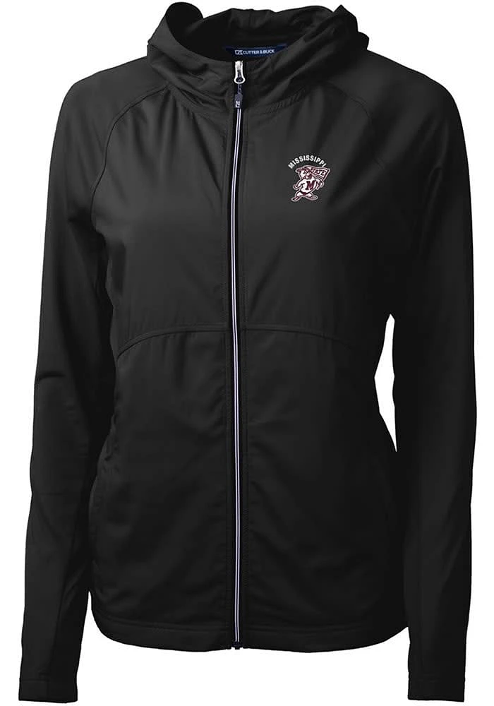 Cutter and Buck Mississippi State Bulldogs Womens Black Vault Adapt Eco Light Weight Jacket