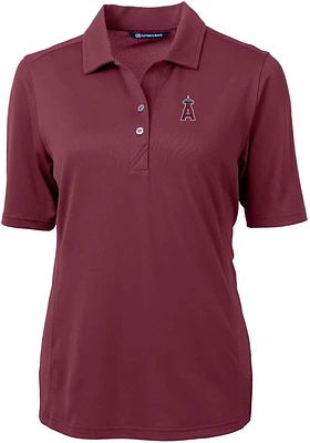 Cutter and Buck Los Angeles Angels Womens Virtue Eco Pique Short Sleeve Polo Shirt