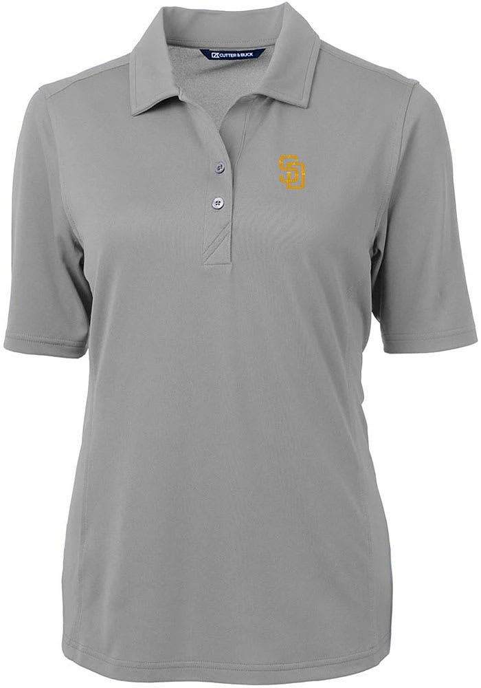 Cutter and Buck San Diego Padres Womens Virtue Eco Pique Short Sleeve Polo Shirt