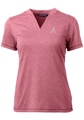 Cutter and Buck Atlanta Braves Womens Forge Blade Short Sleeve T-Shirt