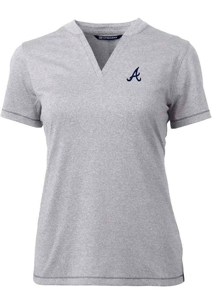 Cutter and Buck Atlanta Braves Womens Forge Blade Short Sleeve T-Shirt
