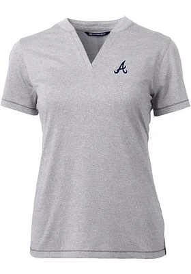Cutter and Buck Atlanta Braves Womens Forge Blade Short Sleeve T-Shirt