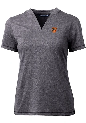 Cutter and Buck Baltimore Orioles Womens Charcoal Forge Blade Short Sleeve T-Shirt