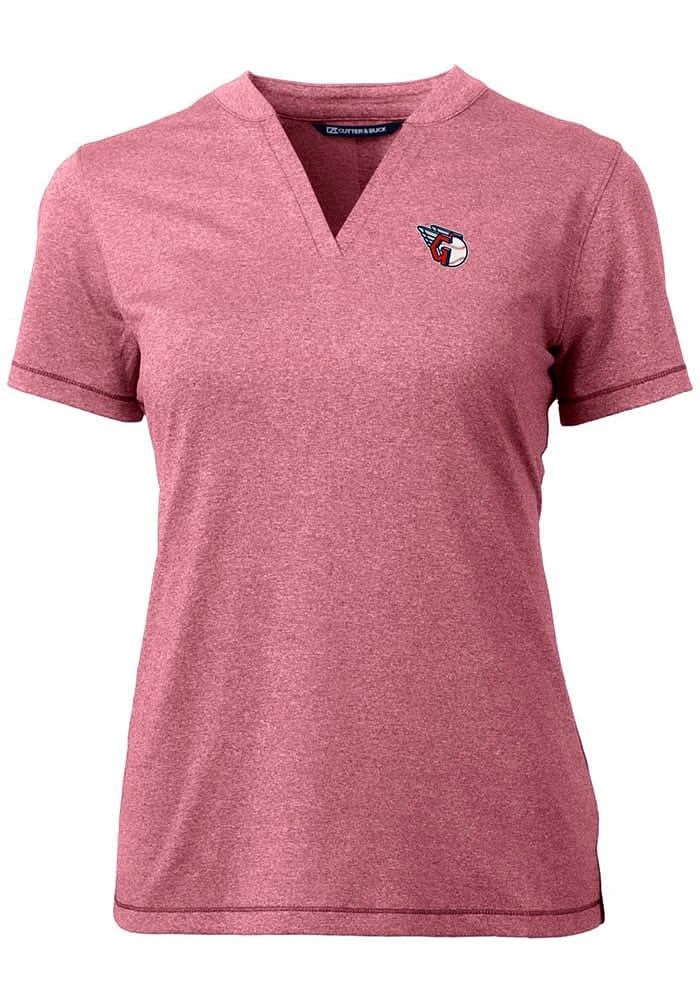 Cutter and Buck Cleveland Guardians Womens Cardinal Forge Blade Short Sleeve T-Shirt