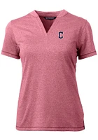 Cutter and Buck Cleveland Guardians Womens Cardinal C Logo Forge Short Sleeve T-Shirt