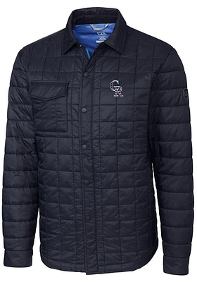 Cutter and Buck Colorado Rockies Mens Navy Blue Rainier PrimaLoft Quilted Outerwear Lined Jacket