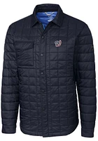 Cutter and Buck Washington Nationals Mens Navy Blue Rainier PrimaLoft Quilted Outerwear Lined Ja..