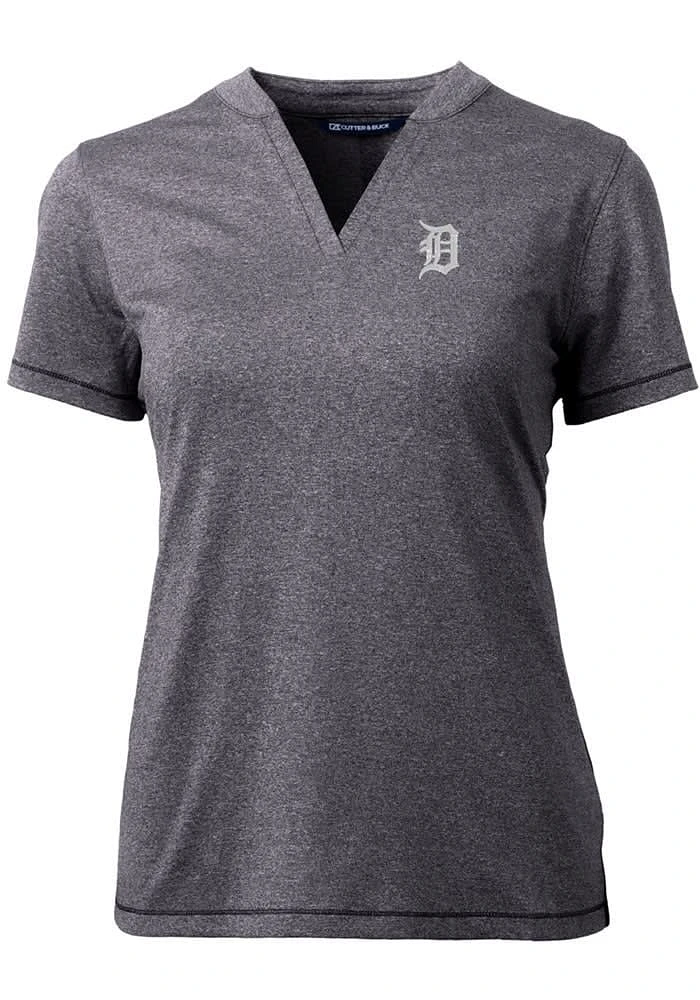 Cutter and Buck Detroit Tigers Womens Charcoal Forge Blade Short Sleeve T-Shirt