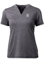 Cutter and Buck Detroit Tigers Womens Charcoal Forge Blade Short Sleeve T-Shirt