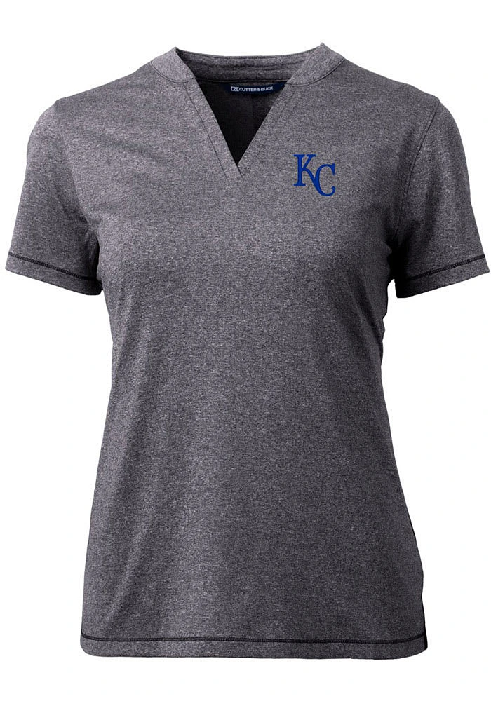 Cutter and Buck Kansas City Royals Womens Charcoal Forge Blade Short Sleeve T-Shirt