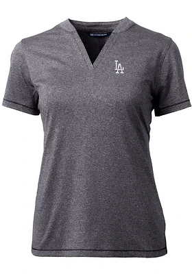 Cutter and Buck Los Angeles Dodgers Womens Charcoal Forge Blade Short Sleeve T-Shirt