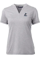 Cutter and Buck Miami Marlins Womens Forge Blade Short Sleeve T-Shirt