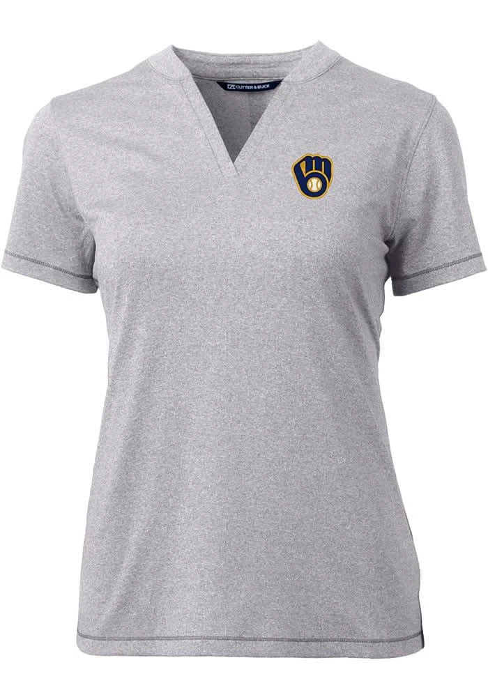 Cutter and Buck Milwaukee Brewers Womens Forge Blade Short Sleeve T-Shirt