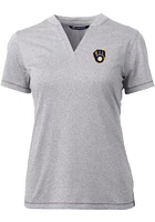 Cutter and Buck Milwaukee Brewers Womens Forge Blade Short Sleeve T-Shirt