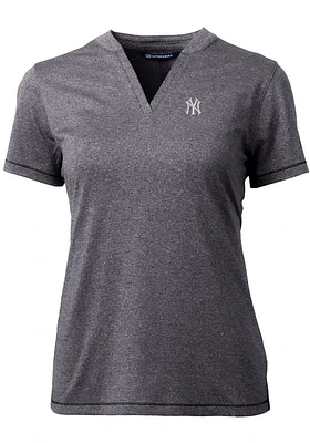 Cutter and Buck New York Yankees Womens Charcoal Forge Blade Short Sleeve T-Shirt