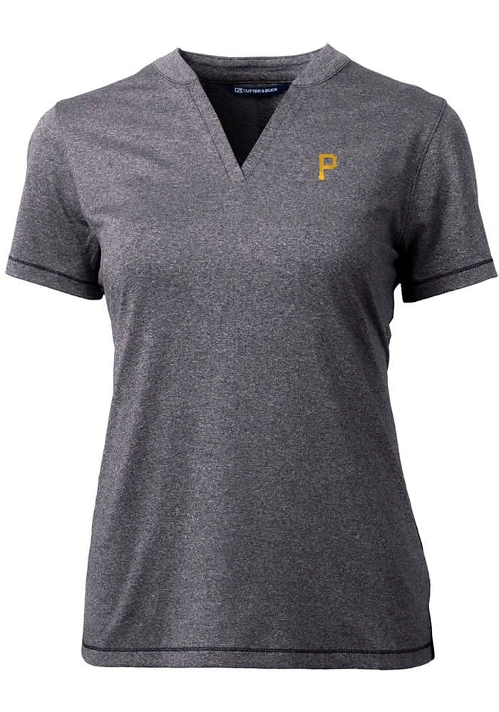 Cutter and Buck Pittsburgh Pirates Womens Charcoal Forge Blade Short Sleeve T-Shirt