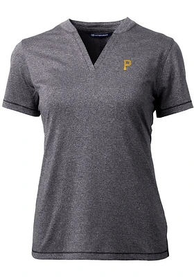 Cutter and Buck Pittsburgh Pirates Womens Charcoal Forge Blade Short Sleeve T-Shirt