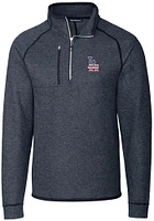 Cutter and Buck Los Angeles Dodgers Mens Navy Blue Mainsail Long Sleeve Qtr Zip Pullover