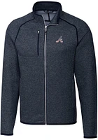 Cutter and Buck Atlanta Braves Mens Navy Blue Americana Mainsail Medium Weight Jacket
