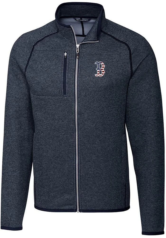 Cutter and Buck Boston Red Sox Mens Navy Blue Americana Mainsail Medium Weight Jacket