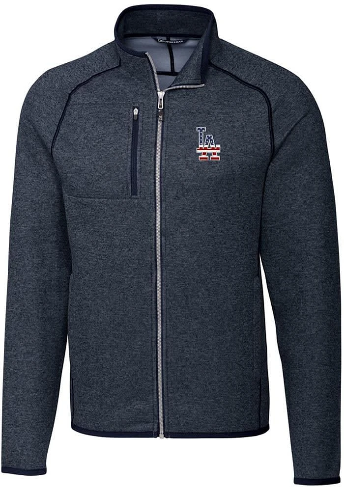 Cutter and Buck Los Angeles Dodgers Mens Navy Blue Mainsail Medium Weight Jacket