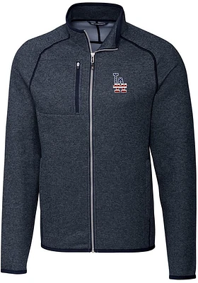 Cutter and Buck Los Angeles Dodgers Mens Navy Blue Mainsail Medium Weight Jacket