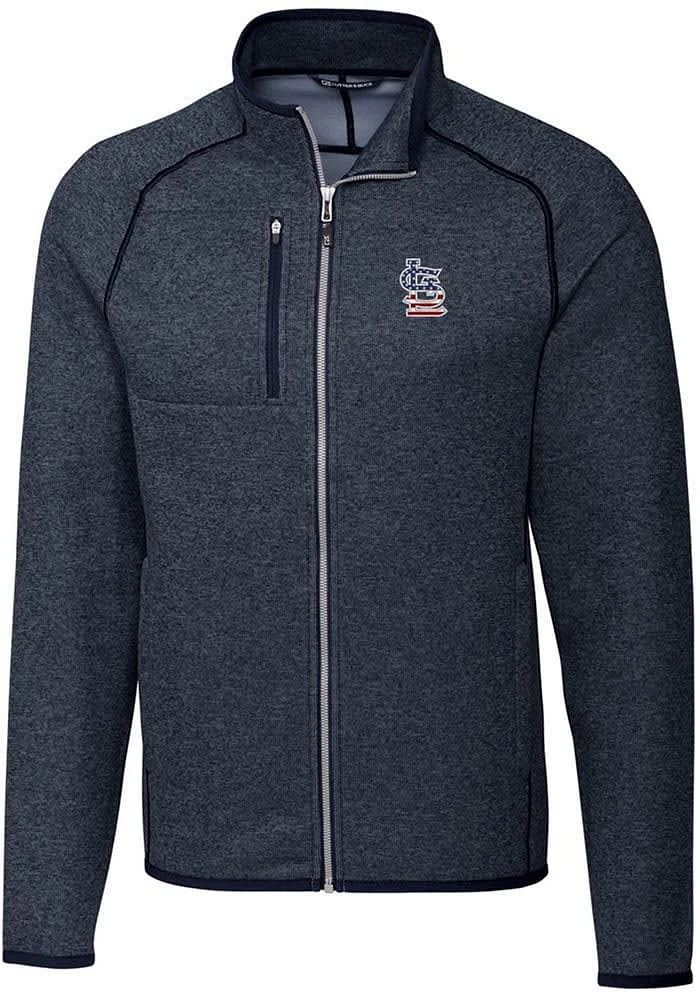 Cutter and Buck St Louis Cardinals Mens Navy Blue Americana Mainsail Medium Weight Jacket