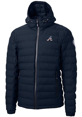 Cutter and Buck Atlanta Braves Mens Navy Blue Americana Mission Ridge Repreve Filled Jacket