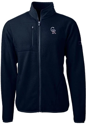 Cutter and Buck Colorado Rockies Mens Navy Blue Americana Cascade Sherpa Light Weight Jacket