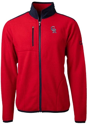 Cutter and Buck Colorado Rockies Mens Red Cascade Eco Sherpa Light Weight Jacket