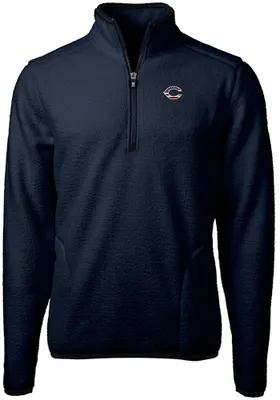 Cutter and Buck Cincinnati Reds Mens Navy Blue Cascade Eco Sherpa Fleece Long Sleeve 1/4 Zip Pul..