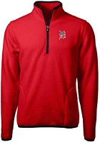Cutter and Buck Detroit Tigers Mens Cascade Eco Sherpa Fleece Long Sleeve Qtr Zip Pullover