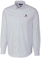 Cutter and Buck Arizona Diamondbacks Mens Light Blue Stretch Oxford Stripe Long Sleeve Dress Shi..